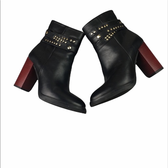 Firenze Aston black stud leather ankle boots - Picture 1 of 13